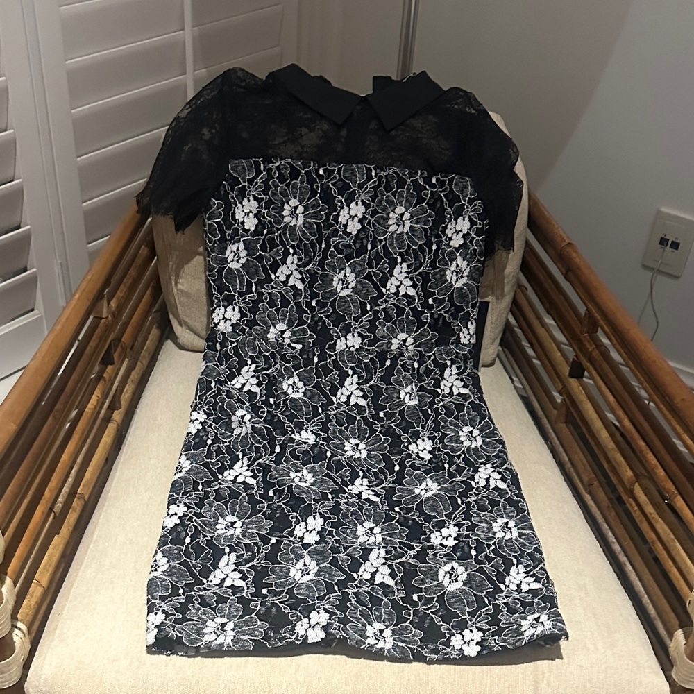 Karl Lagerfeld Black Lace Detail Garment